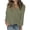 Army Green, variant on Women's Linen Button Up Shirt with Chest Pocket Long Sleeve Loose Fit Lapel Collared Blouse Button Down for Women (L, Green #A)