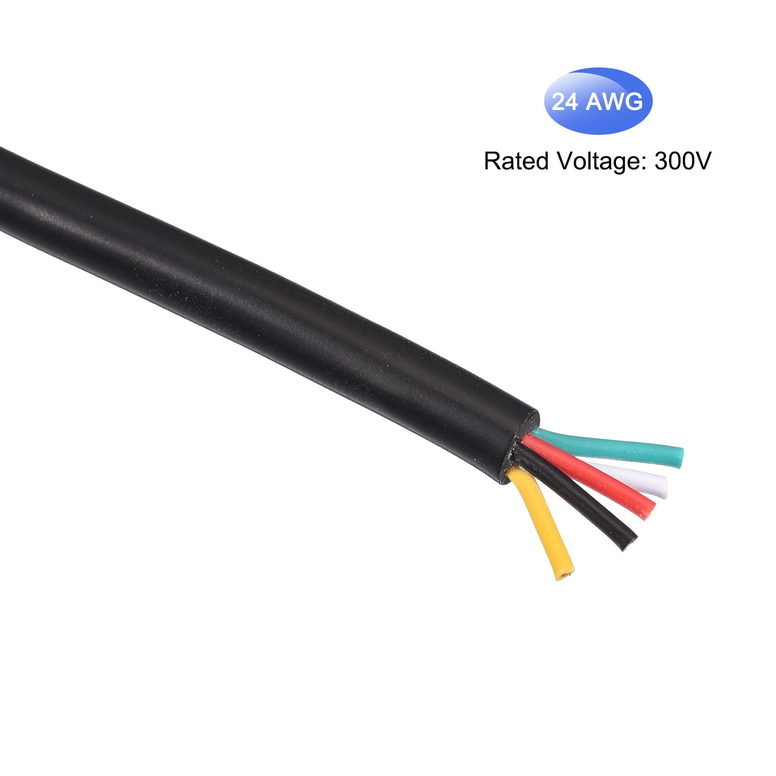 Uxcell 24AWG Electrical Wire 5 Conductors UL2464 Tinned Copper 32.8Ft Low Voltage Case Flexible Extension Power Cord