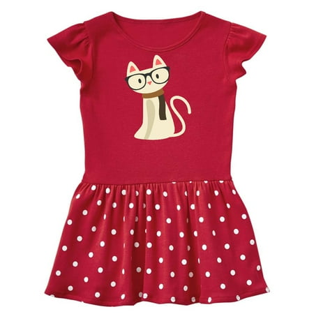 

Inktastic Hipster Cat Gift Baby Girl Dress