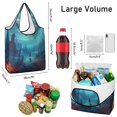 thumbnail image 3 of 5 Pack Foldable Shopping Bag,Halloween Night Scene Pattern Reusable Grocery Bags with Pockets,Large Reusable Tote Bags with Handles Waterproof & Lightweight, 3 of 6