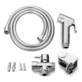 thumbnail image 1 of Rociador de bidé, rociador de mano para baño, inodoro, rociador para lavado femenino, rociador, adaptador de 4 vías, manguera de 1,5 m, base Scienceny HA007891-08, 1 of 6