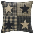thumbnail image 2 of VHC Brands Black Check Star Pillow 6x6, Cotton Pillow With Polyester Pillow Fill, Decorative Throw Pillow, Black Check Star Collection, Square 6x6, Country Black, 2 of 3