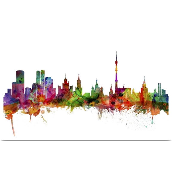 Great BIG Canvas | Rolled Michael Tompsett Poster Print entitled Moscow Russia Skyline