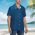 thumbnail image 3 of Fotbe Deep Blue Glitter Camisa Hawaiana para Hombre Unisex – Camisa Casual de Verano con Botones de Manga Corta de Algodón y Lino,3X-Large, 3 of 7