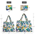 thumbnail image 2 of Wrapables Large & Small Foldable Tote Nylon Reusable Grocery Bags, Set of 2, Happy Dots, 2 of 5