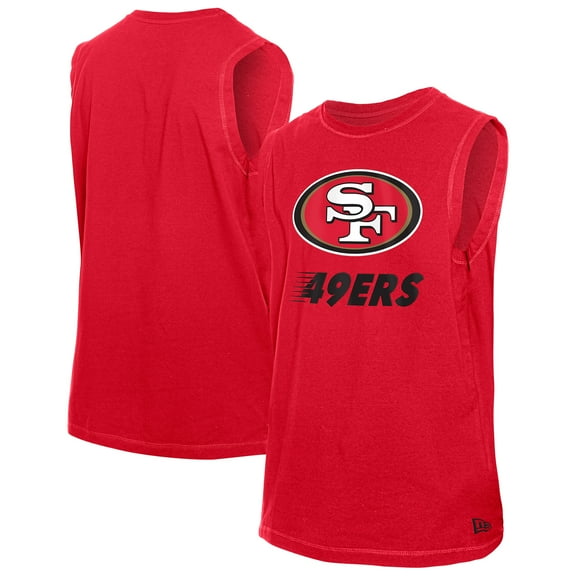 Men's-New Era Scarlet San Francisco 49ers Leisure Collection Tank Top