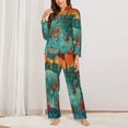 thumbnail image 2 of Disketp Whimsical Forest Scene Pajamas Set Long Sleeve Sleepwear Womens Button Down Nightwear Pj Sets-{designName}-Medium, 2 of 7