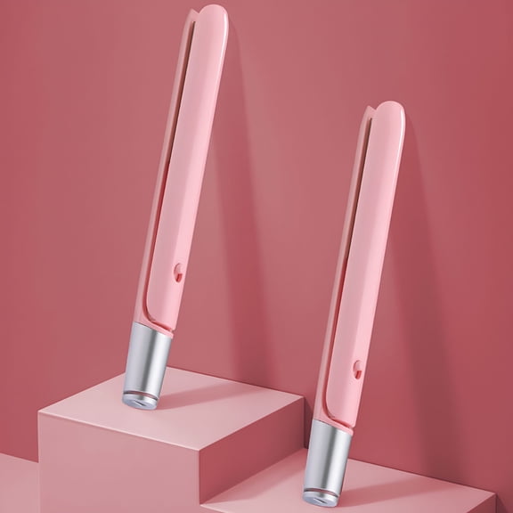 HIBIBUD Mini Dual Purpose Curling Iron for Short Hair Cordless,2-In-1 Mini Curling Wand&Flat Iron Hair Straightener,Ceramic Mini Hair Curler,Usb Rechargeable Curling Wand