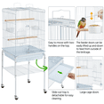thumbnail image 3 of Yaheetech 53.5-inch Open Top Metal Birdcage with Detachable Stand, White, 3 of 11