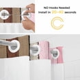 thumbnail image 5 of Pink Wood Grain No Hook Shower Curtain Waterproof,Bathroom Curtains with Snap in Liners and See Through Top Window,Brown Vintage Mottled Country Stripes Hotel Style Bathtub Curtains Shower 36"Wx72"L, 5 of 8