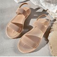 thumbnail image 4 of Aueoeo Women's Elastic Flat Sandals No Slip Straps Flat Slide Sandals Fashion Casual Summer Flat Shoes, 4 of 5