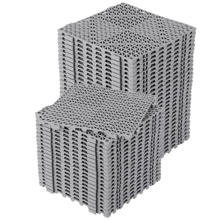 50 Pack 12"X12" Interlocking Floor Tiles, Waterproof Cushion Mats with Drainage, Non-Slip Tiles for Garage Floor, Outdoor Shower, Pool Deck, Patio
