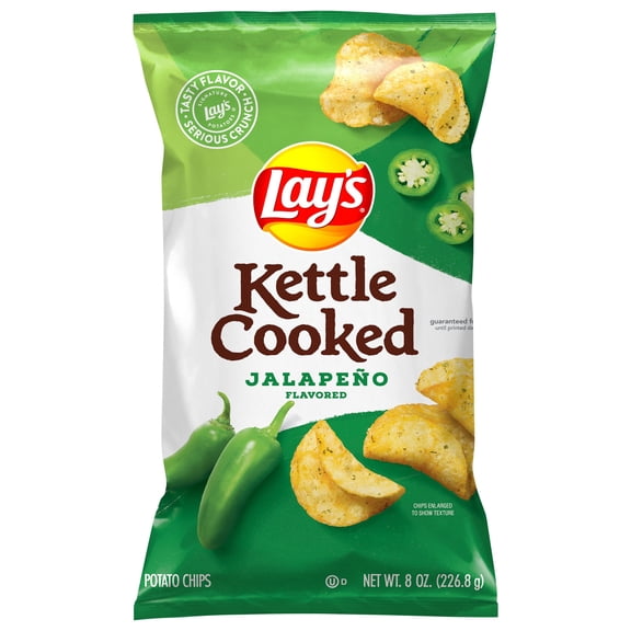 Pack Of 3 Lay's Kettle Cooked Jalapeno Potato Chips, 8 oz (Package May Vary)