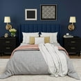 thumbnail image 4 of WJORATA Upholstered Platform Full Size Bed Frame with Headboard Wooden Slats Support,Blue, 4 of 6