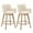 Beige Linen - 2PCS, variant on Zesthouse 25.8" Swivel Counter Height Bar Stools Set of 2, Upholstered Linen Barstool with Curved Back and Wood Legs, Mid Century Modern Counter Height Chairs for Pub Kitchen Island, Beige