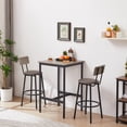thumbnail image 2 of Bar Table Set of 2, 3 Piece Pub Table with 2 Round Stools,PU Upholstered Counter Height Dining Table and Chairs Set,Breakfast Table with Footrest for Kitchen,Living Room,Bar,Small Spaces, 2 of 8