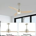 thumbnail image 2 of WINGBO 52-inch 3-Blades Indoor Celiing Fan with LED Light & Remote - N/A Nickel and Burlywood, 2 of 5