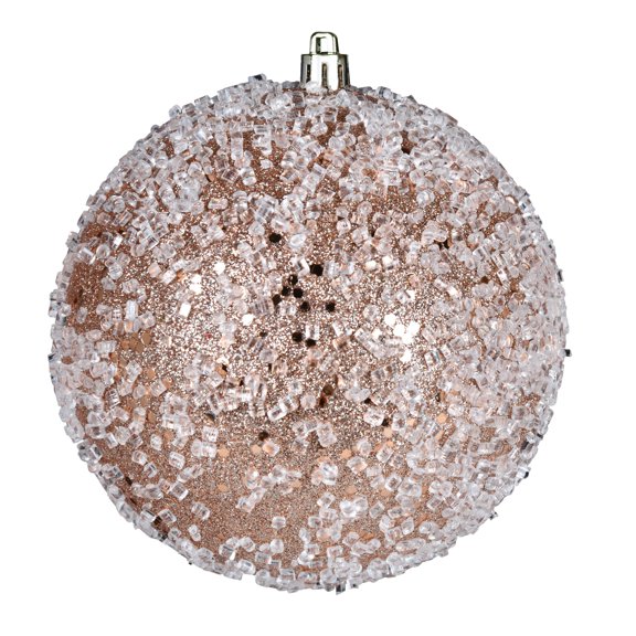 Vickerman 4.75" Café Latte Glitter Hail Ball Ornament, 4 per Bag