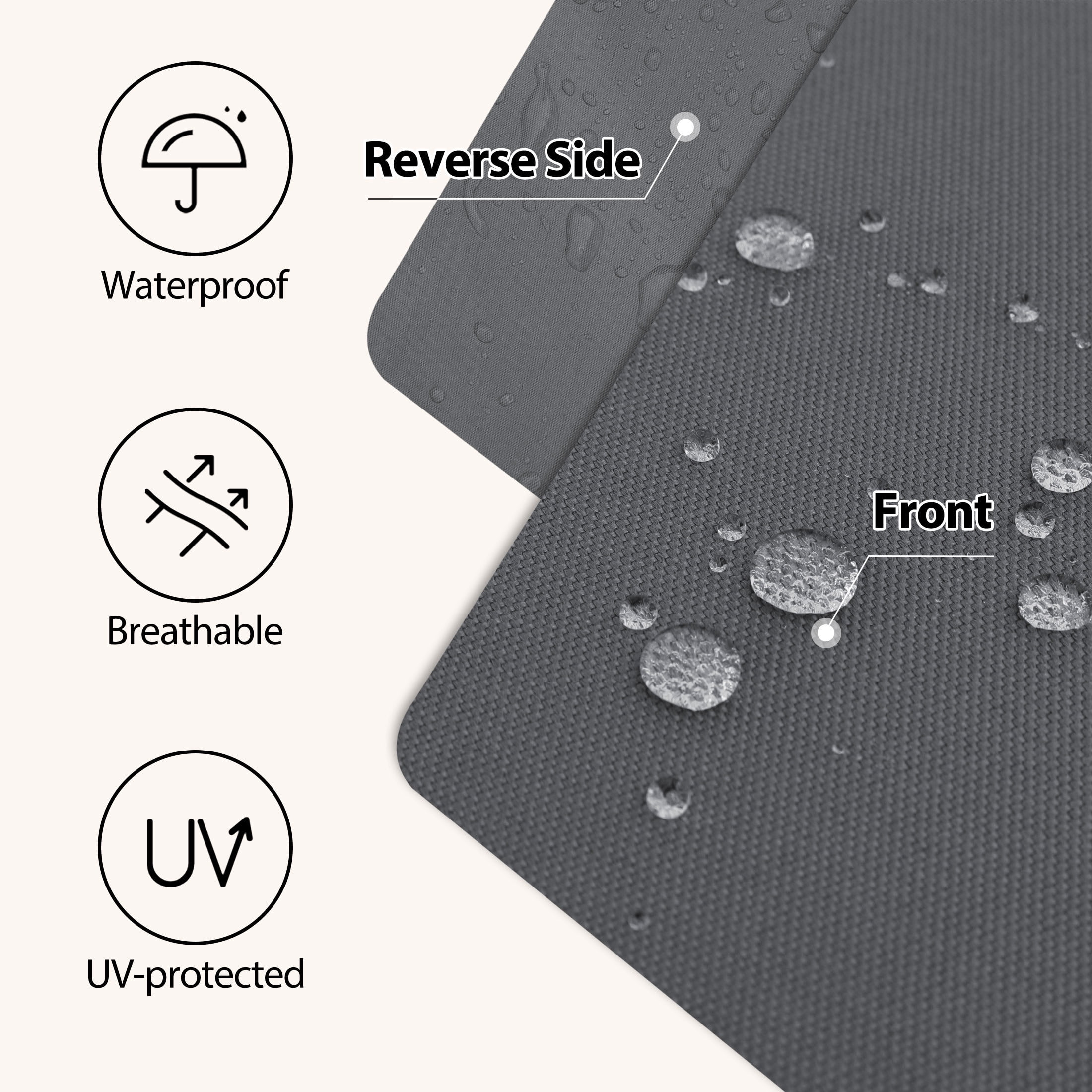 24 x 24 Waterproof Outdoor Deep Seat Cushion for Patio Furniture Cushion Replacement - Set of 4, Dark Gray