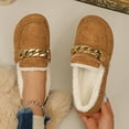 thumbnail image 5 of Miluxas Womens Cozy Micro Suede Moccasins Slip on Loafer Clearance Fleece Shoes Indoor/Outdoor Slippers Brown 9(42), 5 of 9