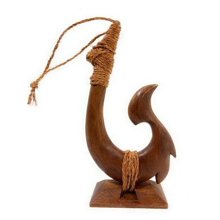 Koa Moana Fish Hook 13 inch on stand - Made In Hawaii | #koagwfh1