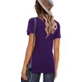 thumbnail image 2 of Womens Summer Casual Short Sleeve Tunics Tops Crew Neck Blouses Dressy Basic Shirts, 2 of 6
