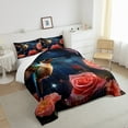 thumbnail image 3 of Hummingbird Comforter Set Pink Rose King Bedding Set,Wild Animal Bird Quilt Romantic Flowers Duvet Insert,Kawaii Room Decor, 3 of 5