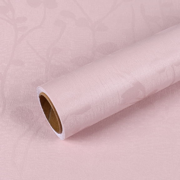 VEELIKE Pink Floral Wallpaper Peel and Stick Wallpaper for Walls Textured Peel and Stick Wallpaper for Bedroom Self Adhesive Removable Pink Contact Paper for Cabinets Shelves Bathroom 15.7''x118''