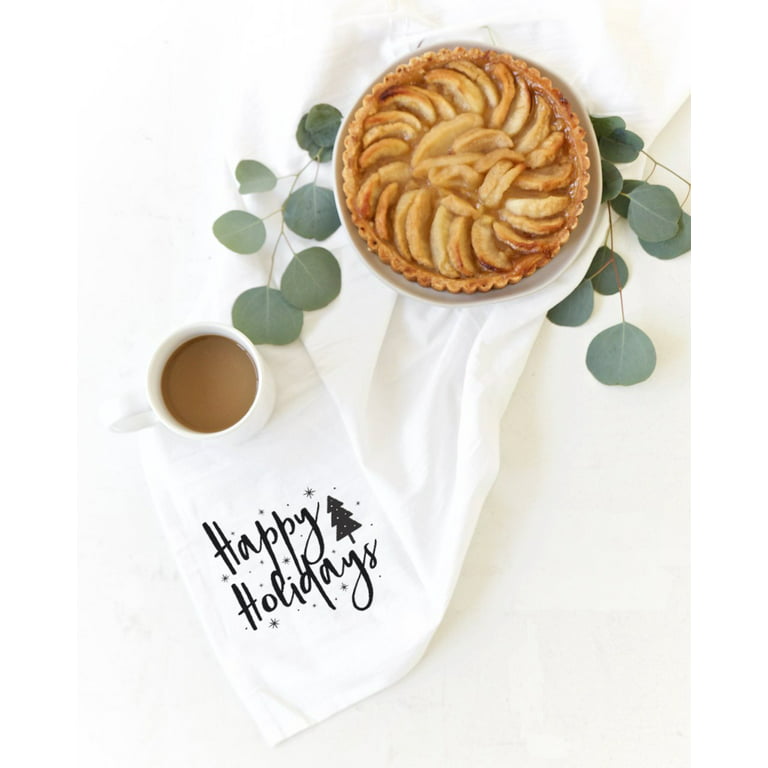 Holiday hometown village personalized holiday tea towel