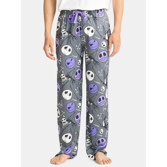 Nightmare Before Christmas Men's & Big Men's Jack Skulls Graphic Lounge Pants, Sizes S-2XL