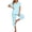 Blue, variant on MecTo Womens Pajama Sets Cotton Pj Set Short Sleeve Top with Capri Pants Sleepwear 2 Piece Lounge Set
