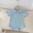 thumbnail image 2 of RUTAYY Boys Girls Jumpsuit Short Sleeve Romper Bodysuits Trendy Clothes, Blue, 6-12 Months, 2 of 4