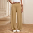 thumbnail image 2 of FINALGANG Girls Casual Pants Kids Solid Color Wide Leg Sweatpants Elastic Waistband Loose Fit Trousers For Daily Outdoor Activities Brown 13-14 Years, 2 of 5