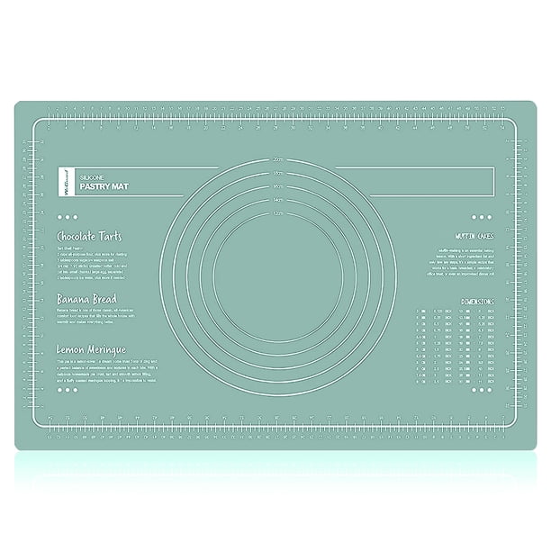 Alfombrilla para hornear de silicona para pastelería, almohadilla para masa rodante gruesa, tabla para amasar galletas, rodillo para harina, herramienta de cocina, verde Inevent HA008980-01B