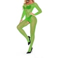 thumbnail image 3 of TINZ Bodystocking en Résille à Manches Longues pour Femmes avec Entrejambe Ouvert Lingerie Transparente pour Porter Collants d'Hiver en Résille pour Femmes, 3 of 5