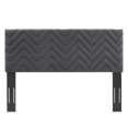 thumbnail image 3 of Tufted Headboard, Twin Size, Dark Grey Gray, Velvet, Mid Century Bedroom, Modern Contemporary Boutique HB35222, 3 of 9