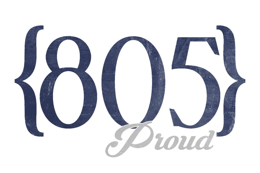 Morro Bay, California, 805 Area Code (Blue) (16x24 Giclee Gallery Art