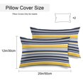 thumbnail image 2 of Navy Blue Yellow Striped Outdoor Pillow Covers 20x12 Inch Lumbar Pillow Covers Set of 2 Waterproof Decorative Throw Pillow Cases Farmhouse Vintage Stripe Cushion Covers for Patio Furniture Garden, 2 of 8