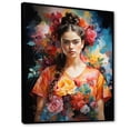 thumbnail image 2 of Designart "Colorful Blue Mexico Fridas Garden Portrait" Portrait Floater Framed Canvas Art Print, 2 of 7