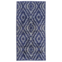 Furnish My Place Indoor Geometric Diamond Rug with Jute Backing - 5 ft. x 8 ft., Navy, Moroccan, Area Rug for Living Room, Bedroom, Hallway