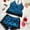 Blue, variant on OKBOP Running Shorts for Women Blue Casual Lace Satin Relaxed Fit Slim-Leg Briefs Suit