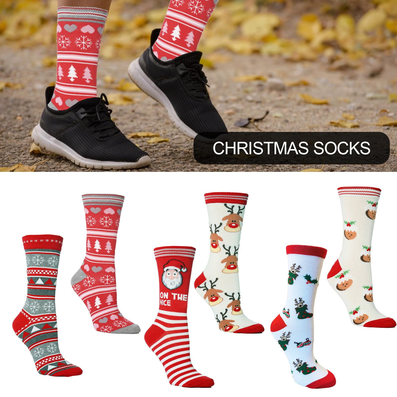 JuLam Christmas Socks Cozy Warm Slipper Christmas Socks - Walmart.com