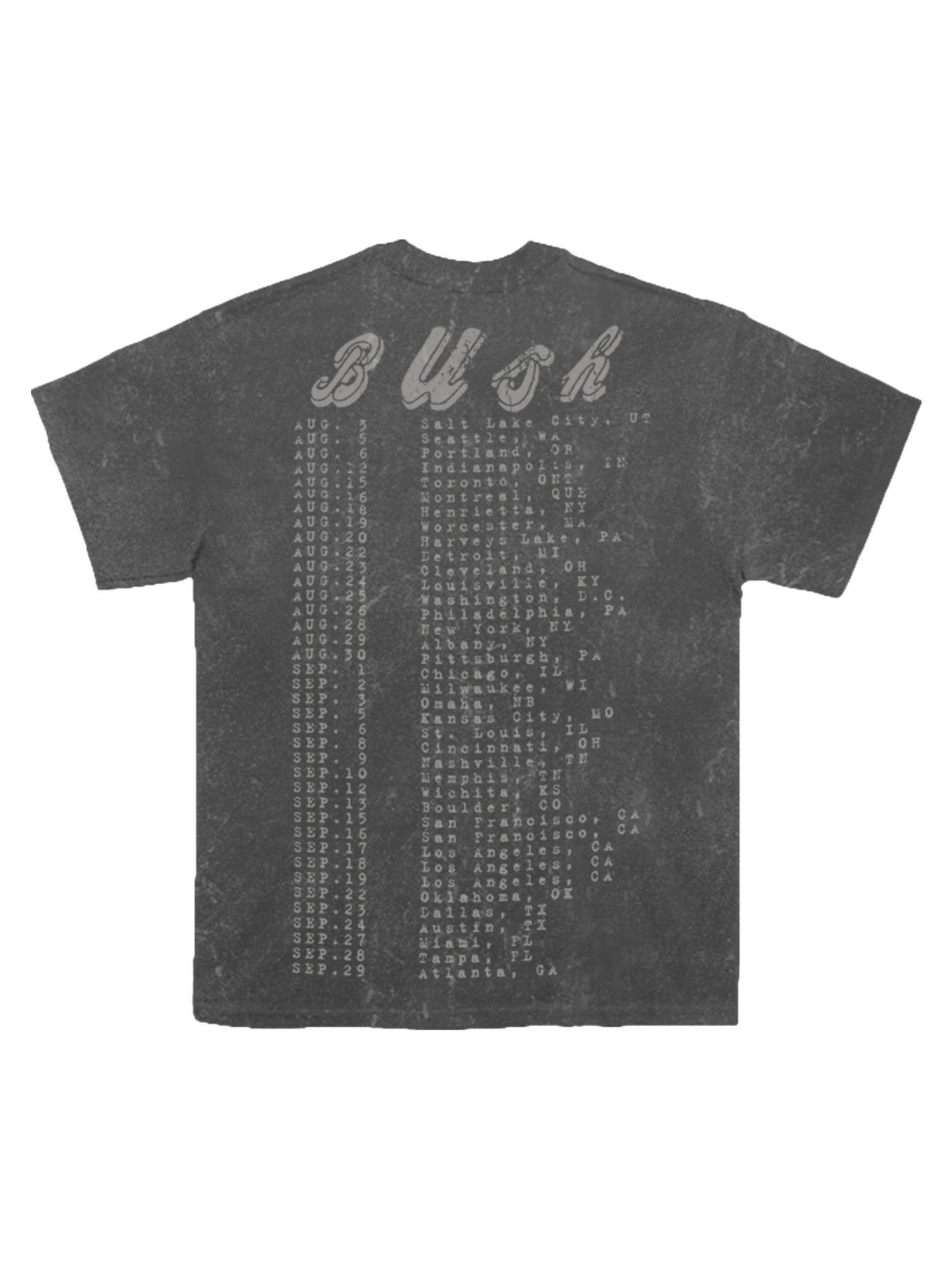 Bush Men's Mineral Wash Boxy Fit Front and Back Graphic Tee Shirt, Sizes XS-4XLT