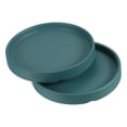 thumbnail image 1 of Unique Bargains 4.5' Ceramic Round Planter Saucer Flower Pot Drip Tray Coaster, Cyan 2 Pack, 1 of 5
