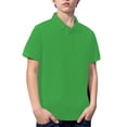 thumbnail image 4 of GiLiling Boys Short Sleeve Polo Shirts Cozy Collared Neckline Comfort Stretch Golf Shirt School Uniform (Green, 5-6 Years), 4 of 9