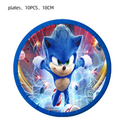 Soniccs Birthday Party Decorations Tableware Set Paper Cup Napkin Cake Topper for Kids Boy Party gifts Baby Shower Supplies