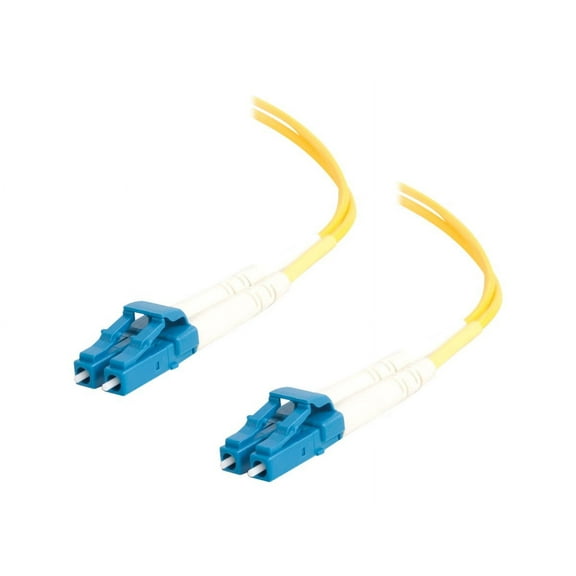C2G 37465 OS2 Fiber Optic Cable - LC-LC 9/125 Duplex Single-Mode PVC Fiber Cable, Yellow (65.6 Feet, 20 Meters)