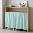 thumbnail image 5 of Modern Minimalist Cabinet Dishwasher Hidden Curtains, Privacy Closet Door Curtain, Boho Solid Color Blue Adhesive Dust Proof Under Sink Skirt for Bathroom Kitchen 35"x35", 5 of 8