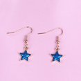 thumbnail image 1 of Pendientes de borlas Pendientes Blue Star Planet Pendientes largos asimétricos Pendientes de nicho, 1 of 5