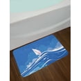 thumbnail image 2 of Blue Nautical Bath Mat, Clouds Seagulls Sailboat Ocean Sea Waves Adventure Serenity Pattern, Plush Bathroom Decor Mat with Non Slip Backing, 29.5" X 17.5", Azure Blue Pale Blue, by Ambesonne, 2 of 2